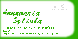 annamaria szlivka business card